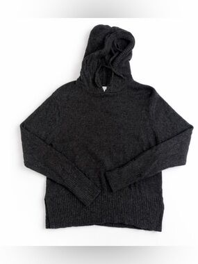 The Cashmere Project 100% Cashmere Gray Hoodie Sweater Cozy Luxe Minimalis